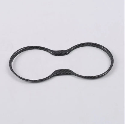 Carbon Fiber Front Water Cup Holder Cover Trim for 2017-2021 Jeep Compass