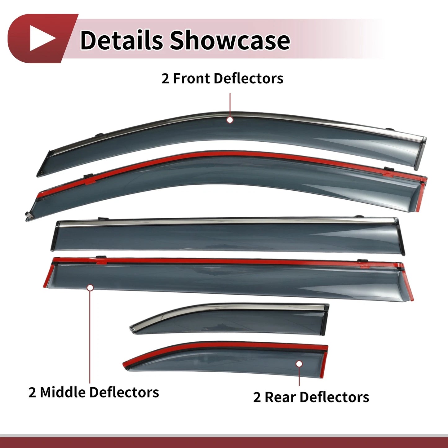 Window Deflectors for Toyota Highlander 2014-2019 Side Window Vent Visor Set