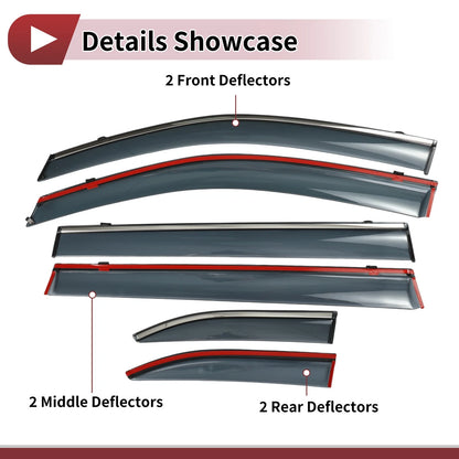 Window Deflectors for Toyota Highlander 2014-2019 Side Window Vent Visor Set