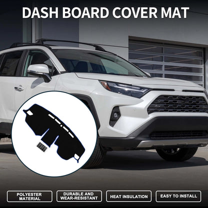 Dashboard Cover Mat for Toyota RAV4 (2019-2024) - Black Blue 1 Set