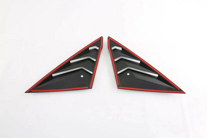 Glossy Black Rear Window Side Louver Covers for Honda Civic Sedan (2022-2023)