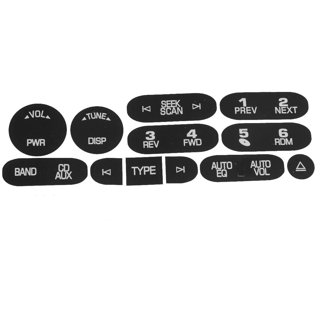 Radio Control Button Repair Kit Sticker for GMC Chevrolet (2002-2006)