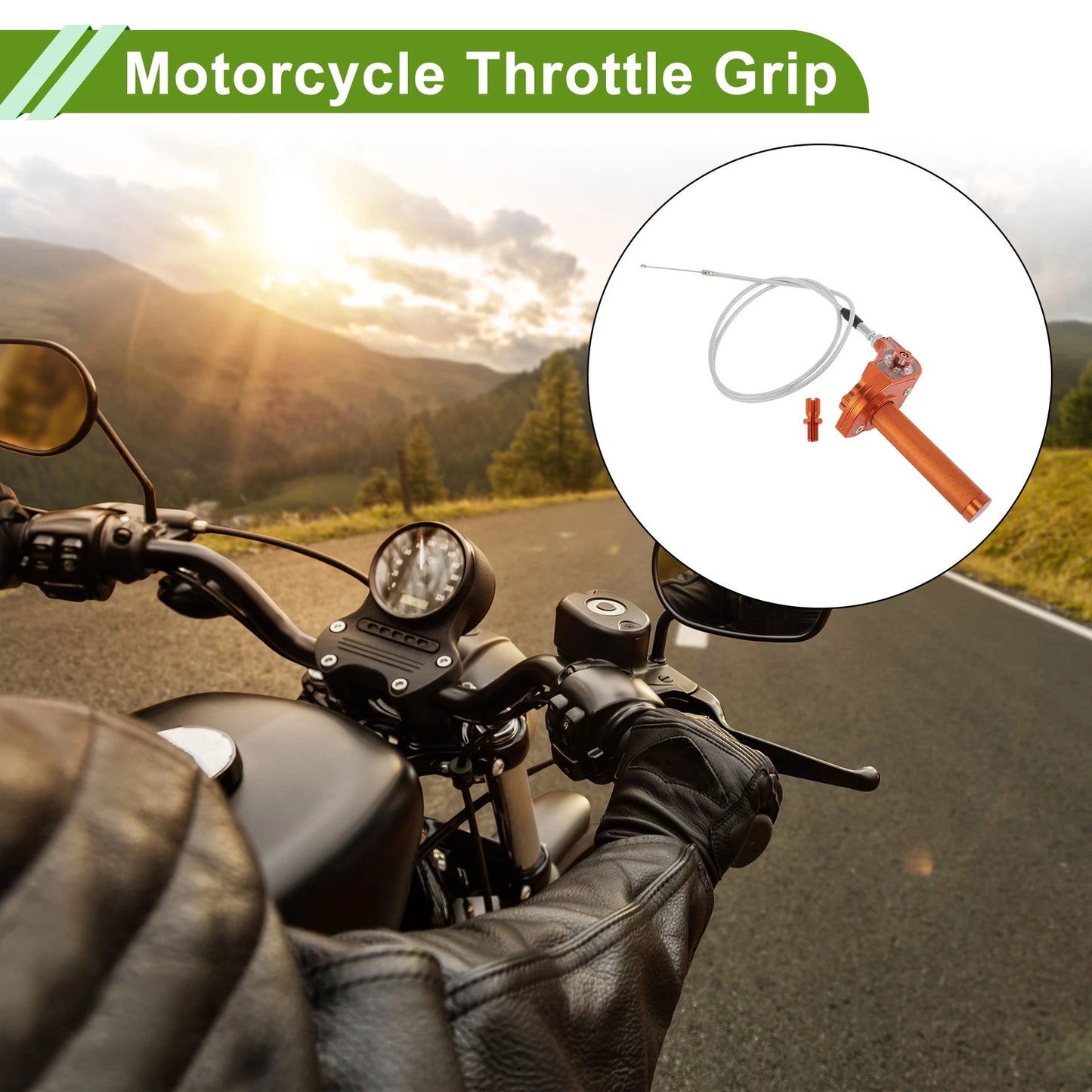 Handlebar 22mm CNC Aluminum Orange for Motorcycle