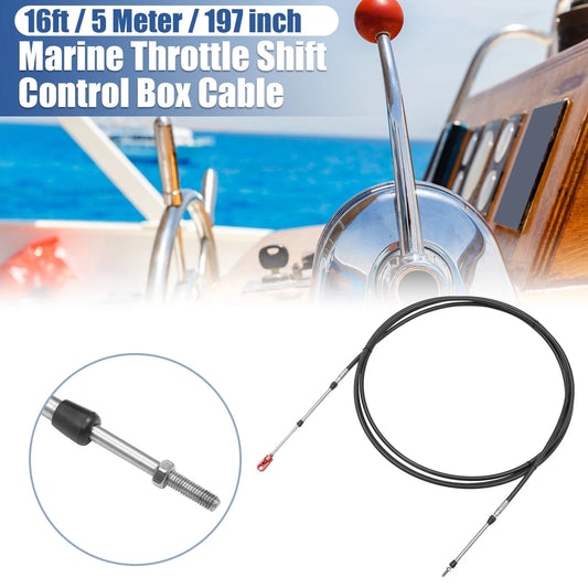 1 x Marine Throttle Shift Control Box Cable with Clevis Black for Mercury
