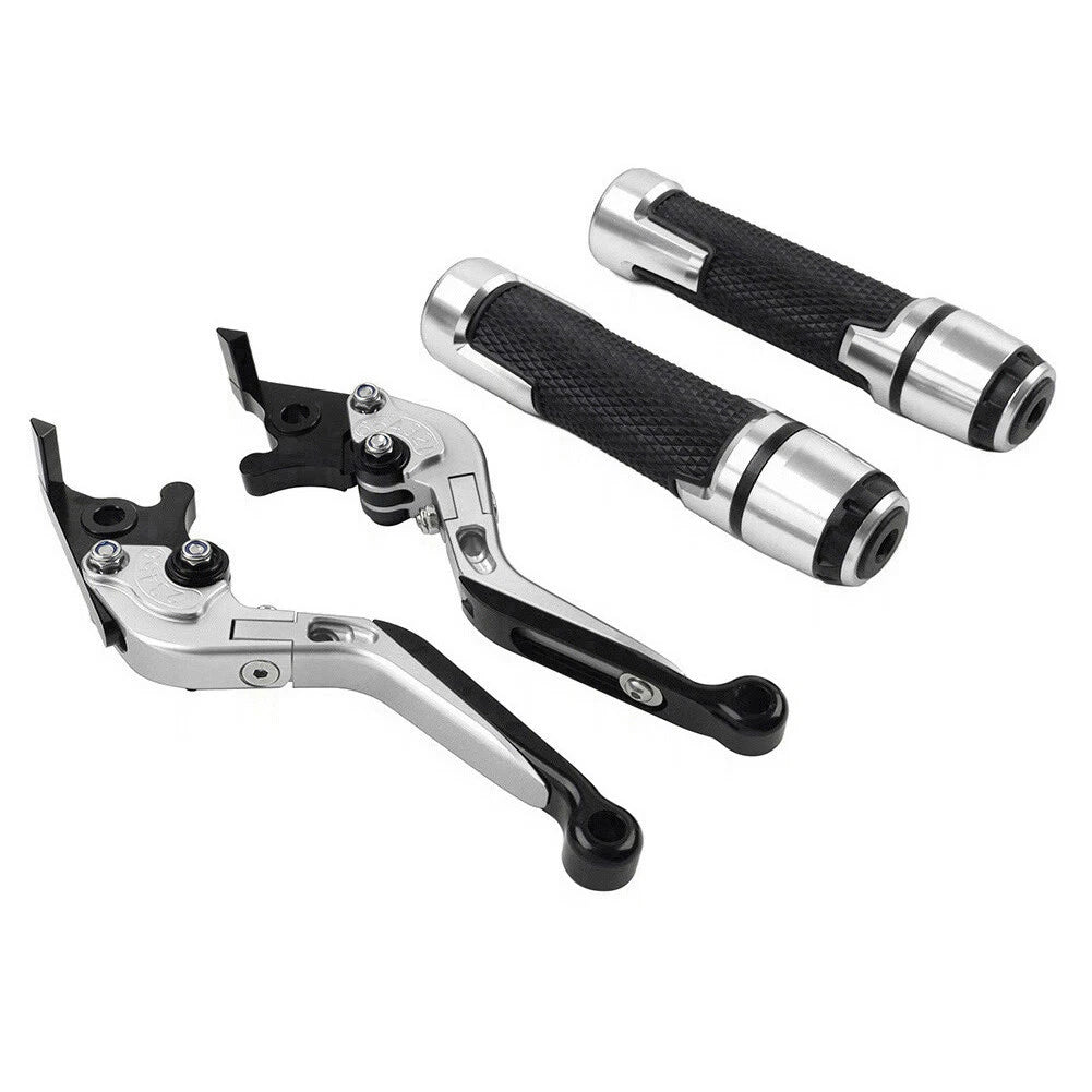 Silver Brake Clutch Lever Handlebar Grip Set for Yamaha XSR900 (2016-2023)