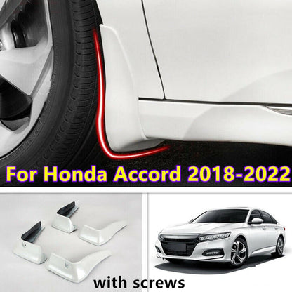 4x White Mud Flaps Protector Fender for Honda Accord (2018–2022)