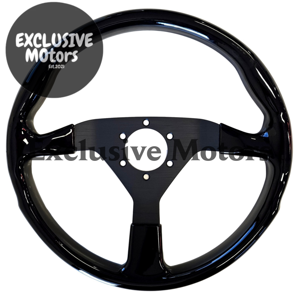 STEERING WHEEL (GLOSS BLACK) - HOLDCOM AUTO PARTS