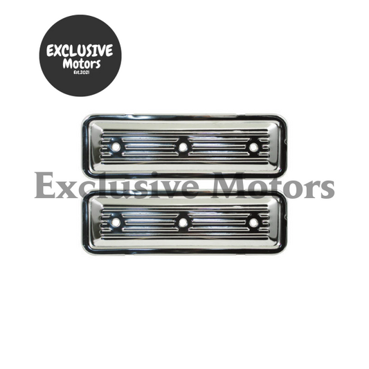 Side Plate Covers Chrome Finned for Holden 6cyl (1963-1984)