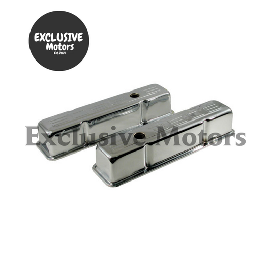 Tall Chrome Steel Valve Covers for Chevy Small Block 350 (1955-2003)